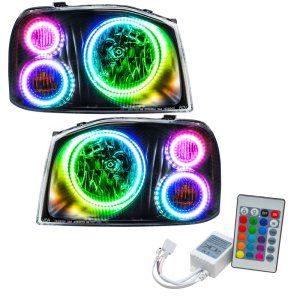 Nissan Frontier Headlight Assemblies - ORACLE Lighting - Triple Halo - ColorSHIFT w/ Simple Controller - `01-`04